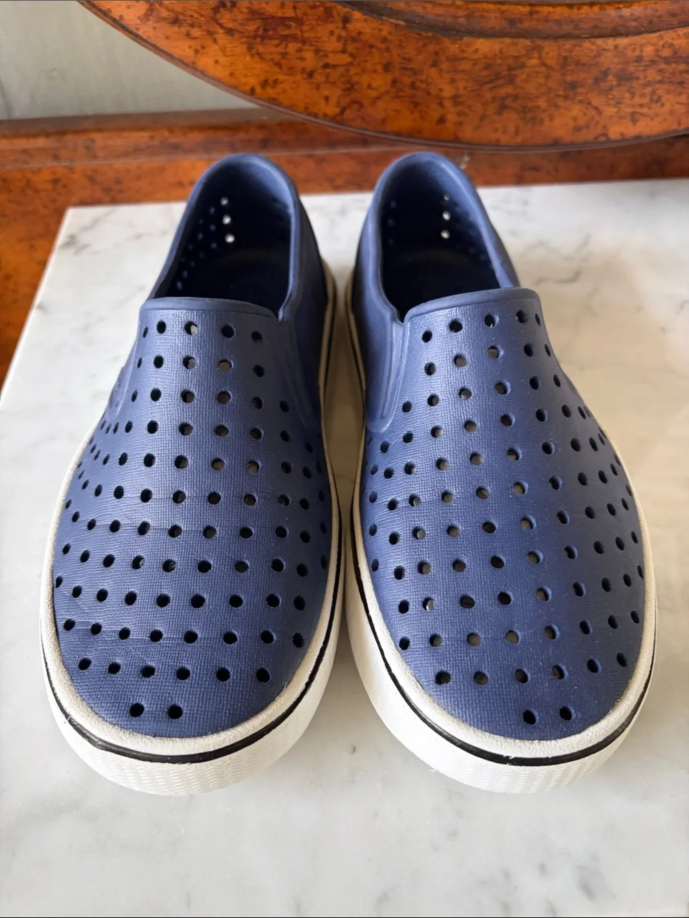 Native Boys Slip-On Perforated Casual Shoes - Navy